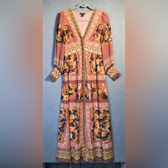 Anthropologie Vineet Bahl Embroidered Maxi Dress Size XSP - Picture 2 of 12